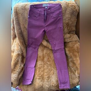Only Maroon Denim Pants